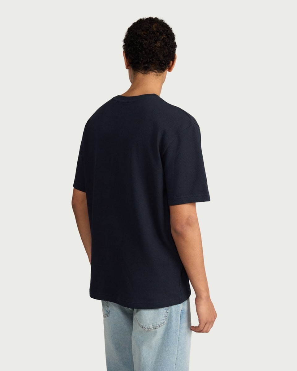 image 1 of F&F Pure Cotton Pocket Oversized Fit T-Shirt in Navy