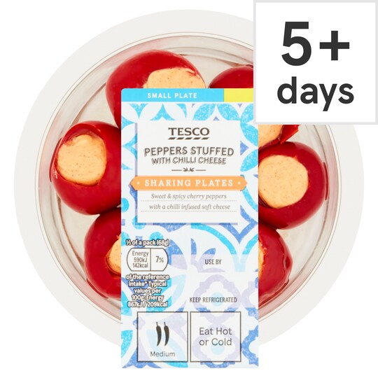 Tesco Peppers Stuffed With Chilli Cheese 135G Tesco Groceries