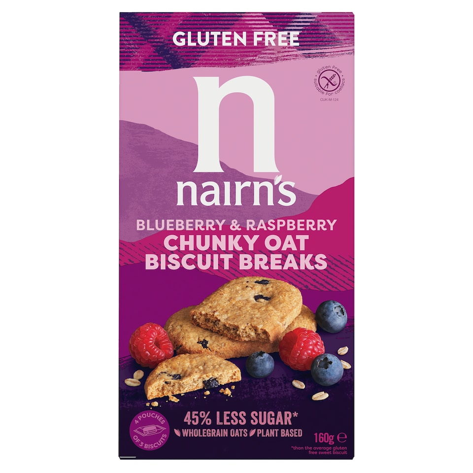 Nairn's Blueberry Raspberry Chunky Oat Biscuit 160G