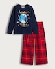 image 1 of Polar Express 2-Piece Pure Cotton Wide Leg Pyjama Set in Multi