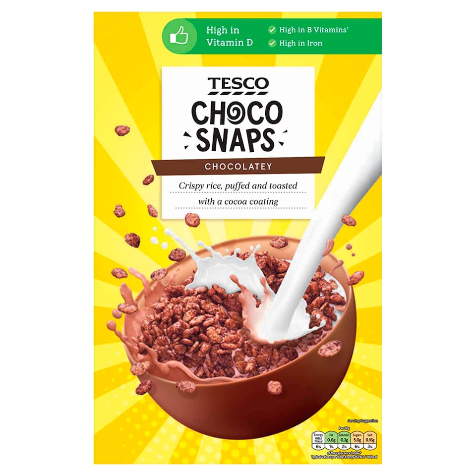 Tesco Choco Snaps Milk Chocolatey Cereal 500g