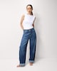 image 3 of F&F High Rise Relaxed Fit Turn Up Jeans in Navy