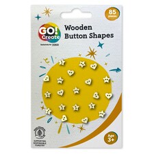 Go Create Wooden Button Shapes 85 Pieces