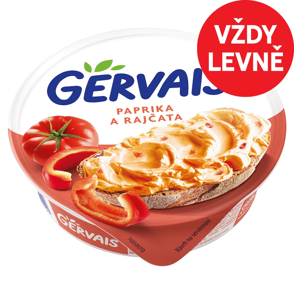 Gervais Čerstvý tvarohový sýr s paprikou a rajčaty 80g
