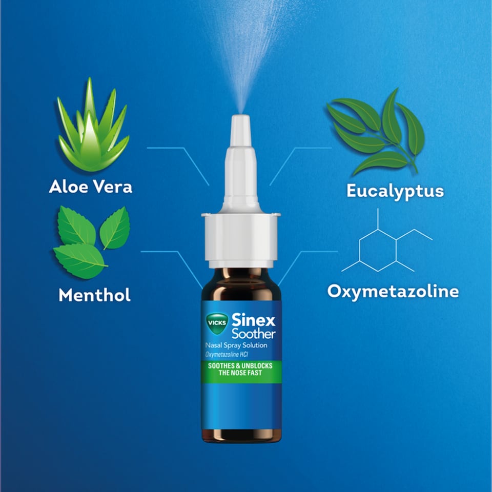 image 1 of Vicks Sinex Soother Decongestant Nasal Spray 15ml