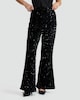 image 3 of F&F Velour Sequin Flared Trousers in Black