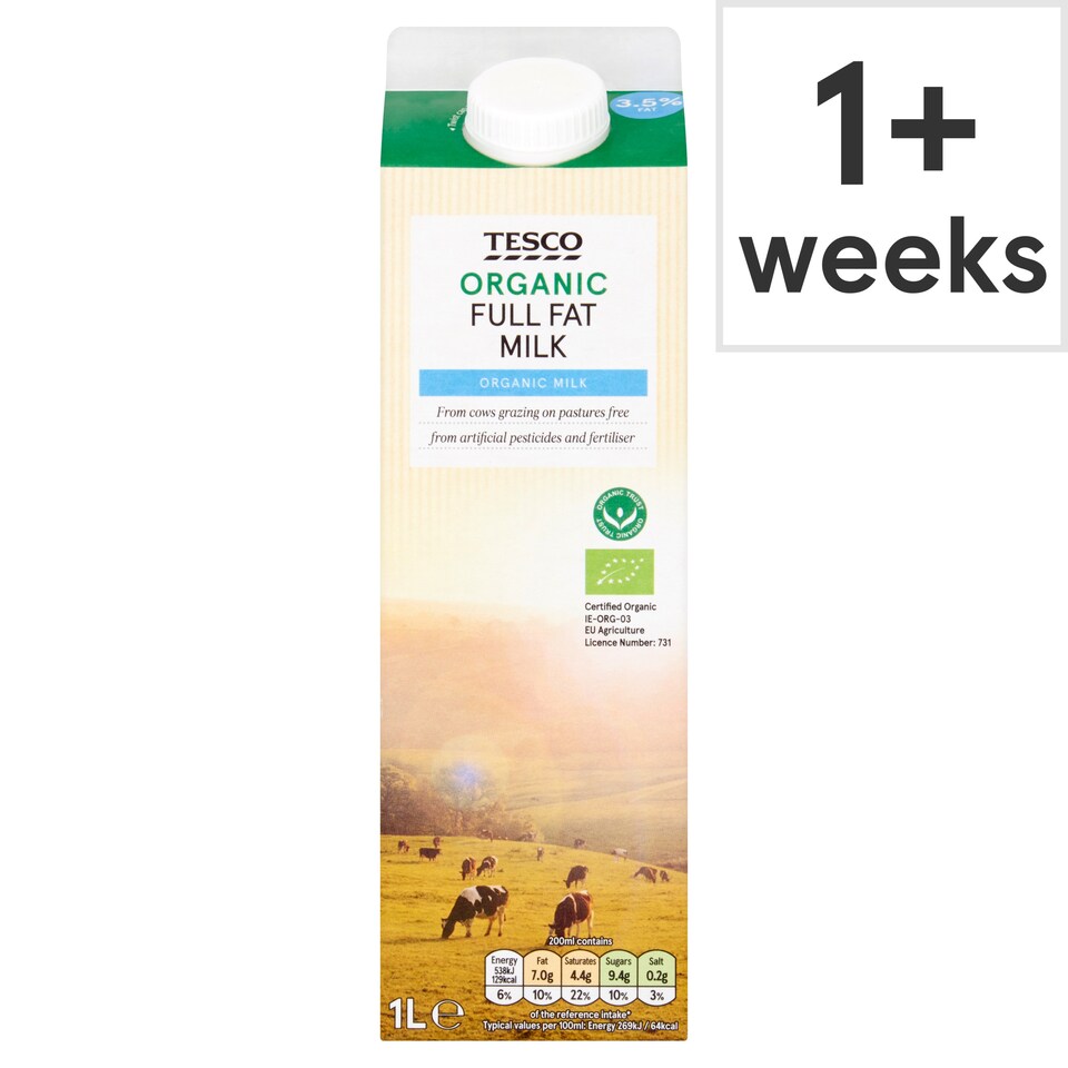 Tesco Fresh Organic Milk 1L