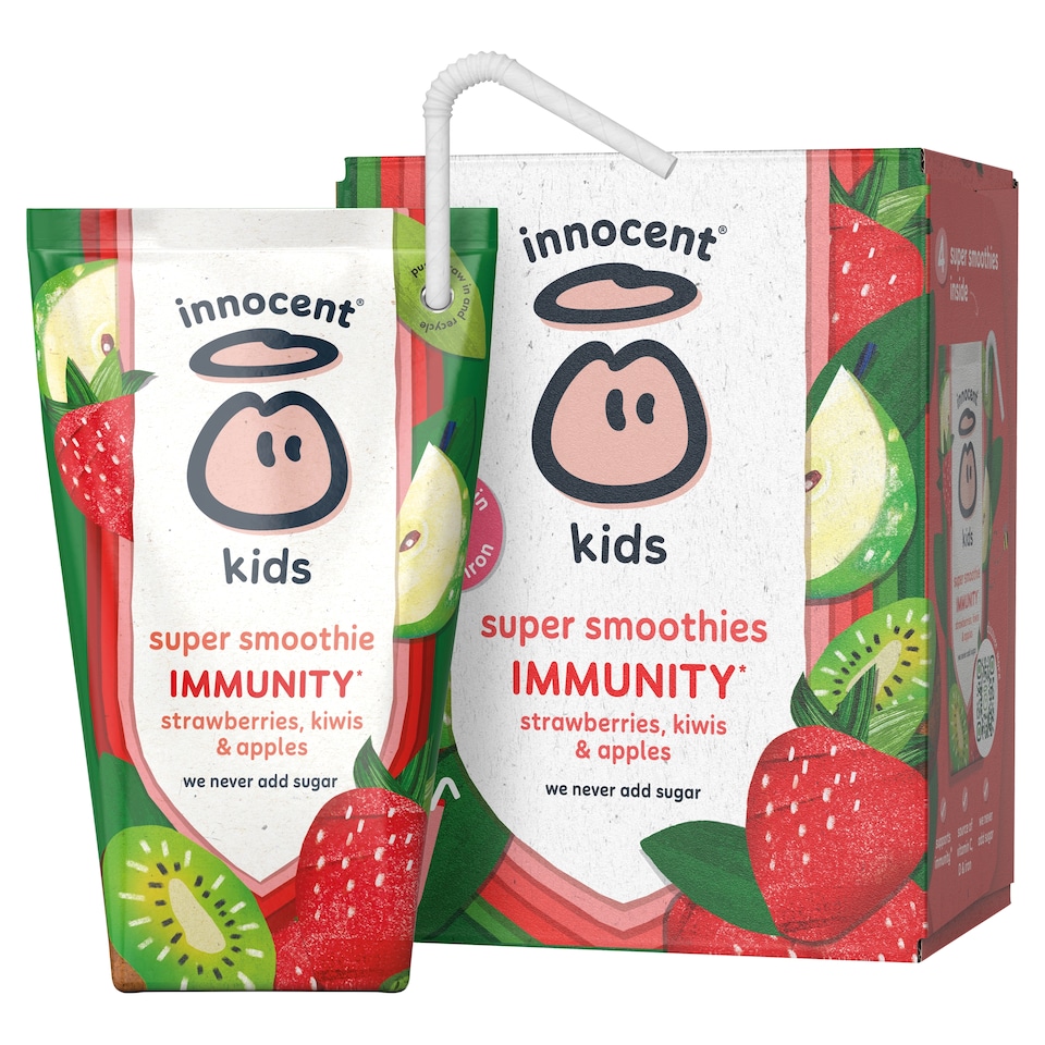 image 1 of innocent Kids Super Smoothies Strawberries, Kiwis & Apples 4 x 150ml
