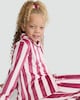 image 1 of F&F Girls Minky Fleece Stripe Print Pyjamas with Scrunchie in Pink Multi
