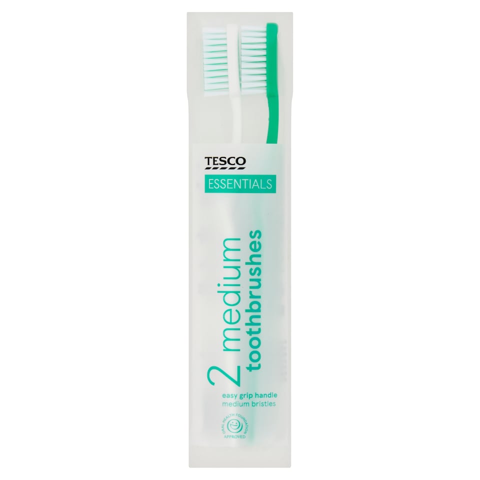 Tesco Essentials Toothbrushes 2 Pack