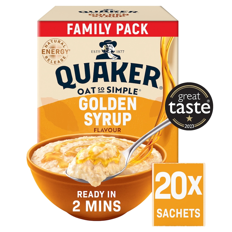 image 1 of Quaker Oat So Simple Golden Syrup Porridge Sachets 20x36g