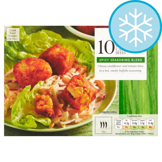 Tesco 10 Vegetarian Buffalo Cauliflower Bites 230G Tesco Groceries