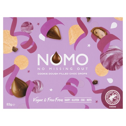 Nomo Cookie Dough Filled Chocolate Drops 83G Tesco Groceries
