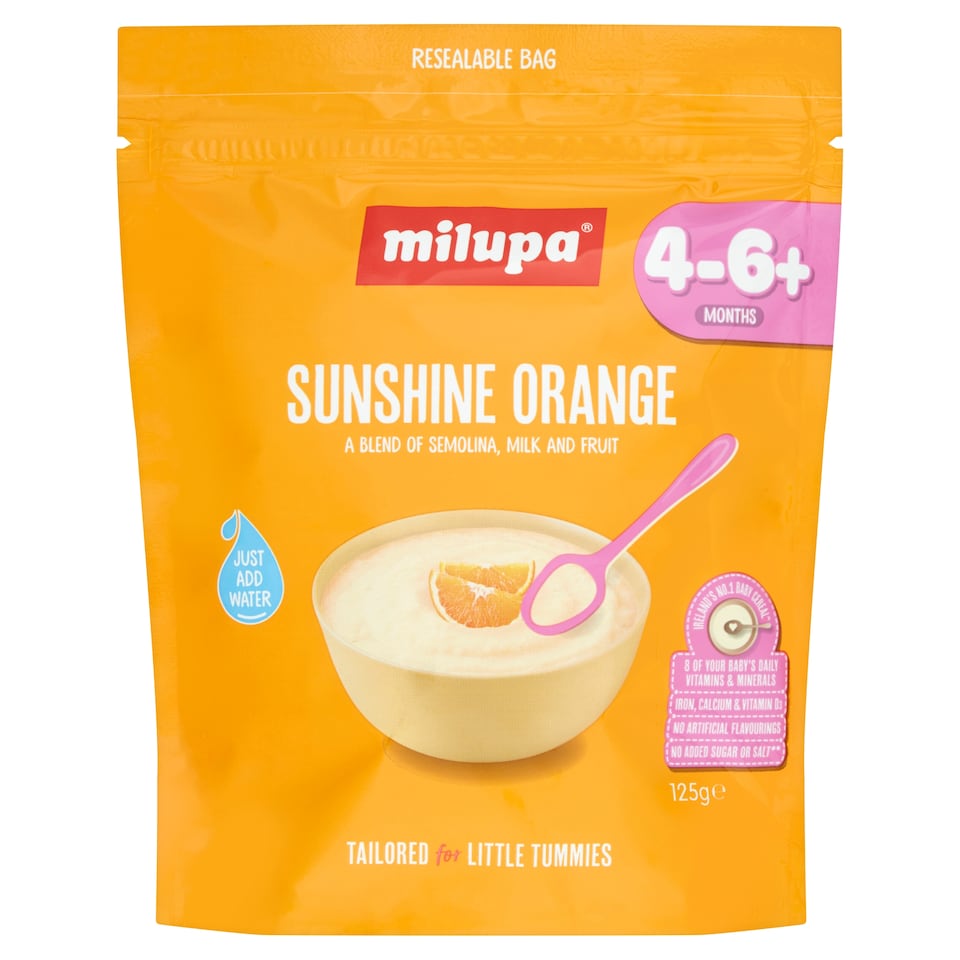 Milupa Sunshine Orange Baby Cereal 4-6+ Months 125g