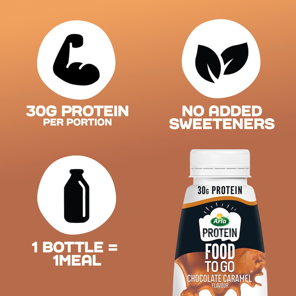 image 1 of Arla Protein Food To Go Chocolate Caramel Flavoured Meal Replacement Shake 500ml