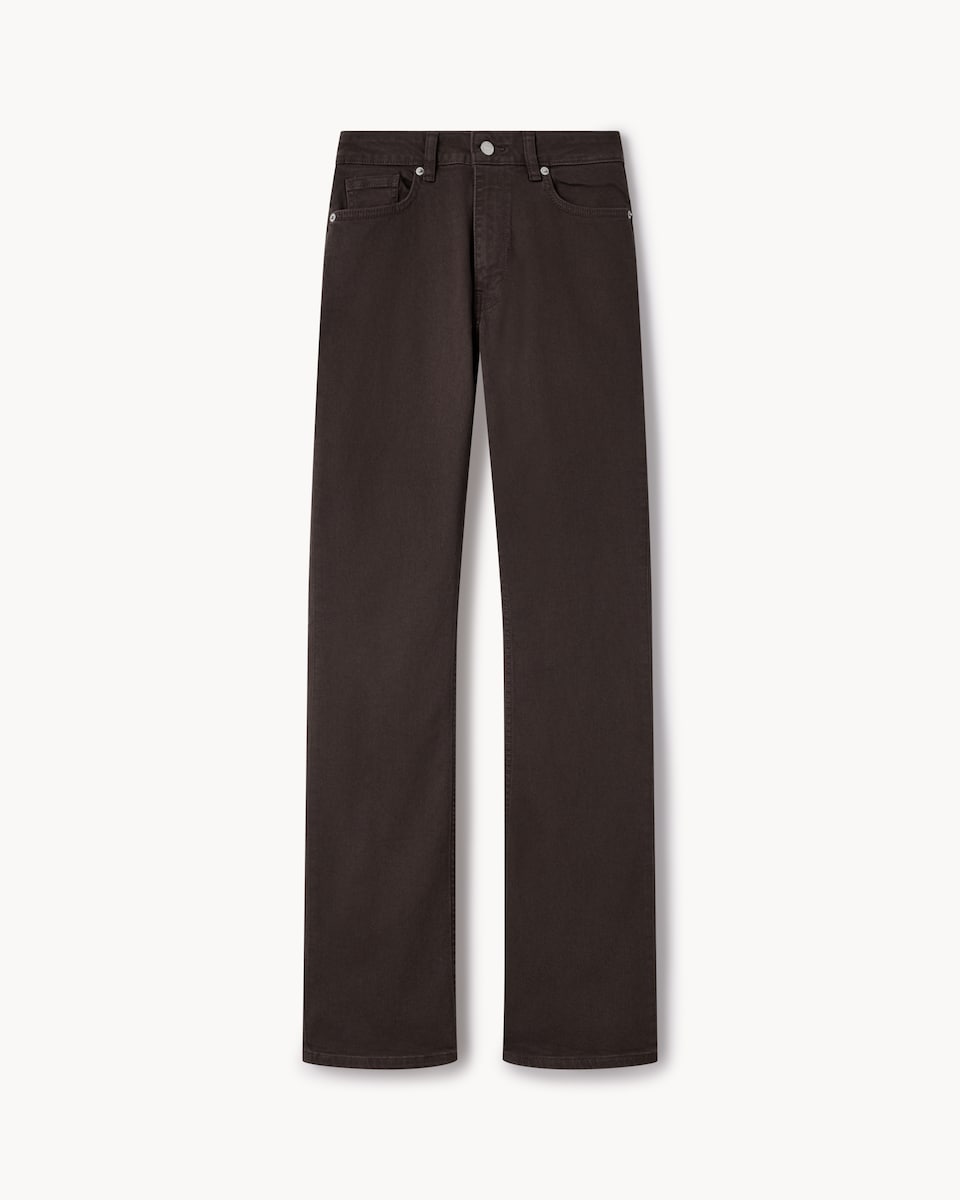 image 1 of F&F Mid Rise Bootcut Jeans in Chocolate