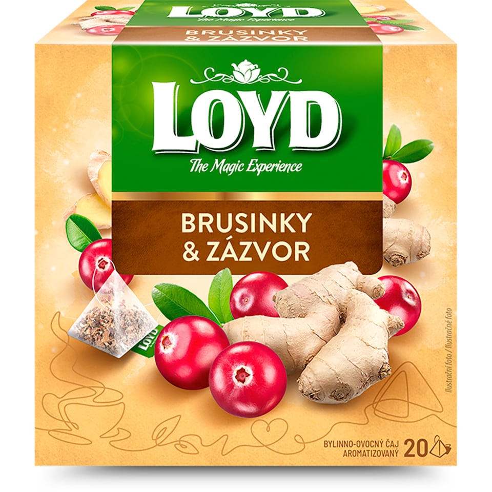 Loyd Bylinno-ovocný čaj aromatizovaný brusinky & zázvor 20 x 2g (40g)