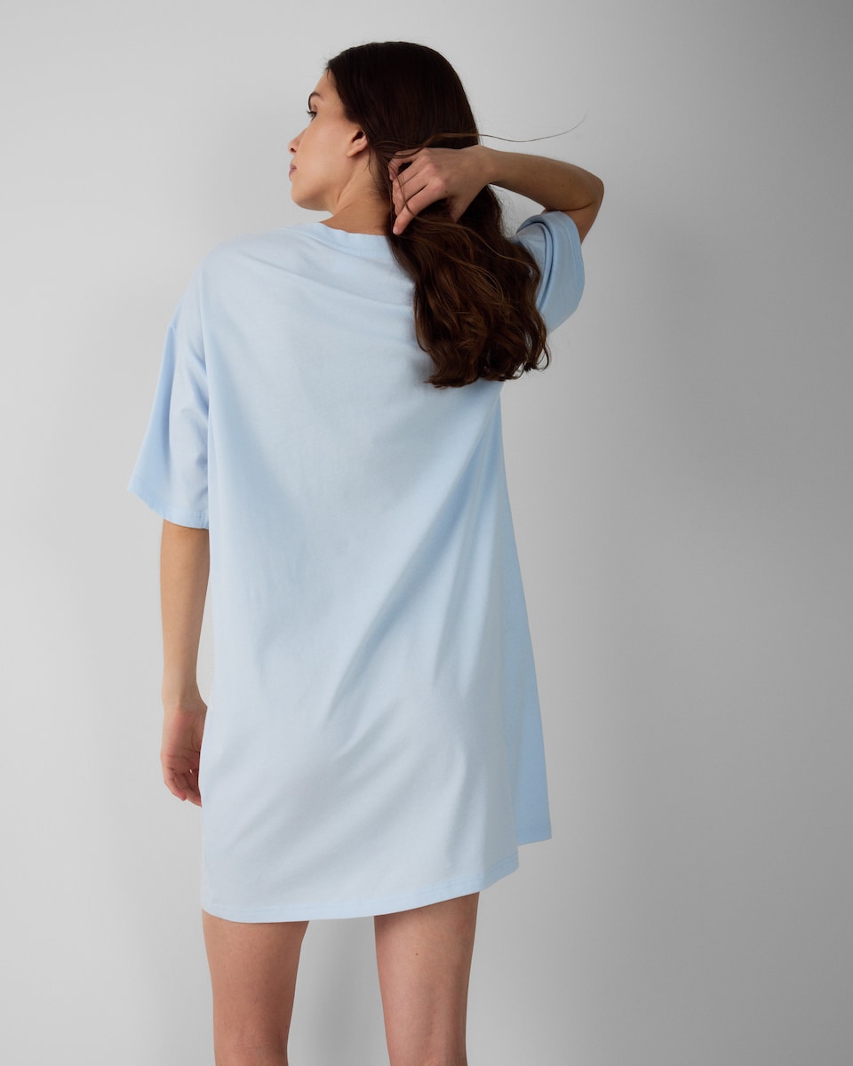 image 1 of Snoopy Pure Cotton Nightdress in Blue