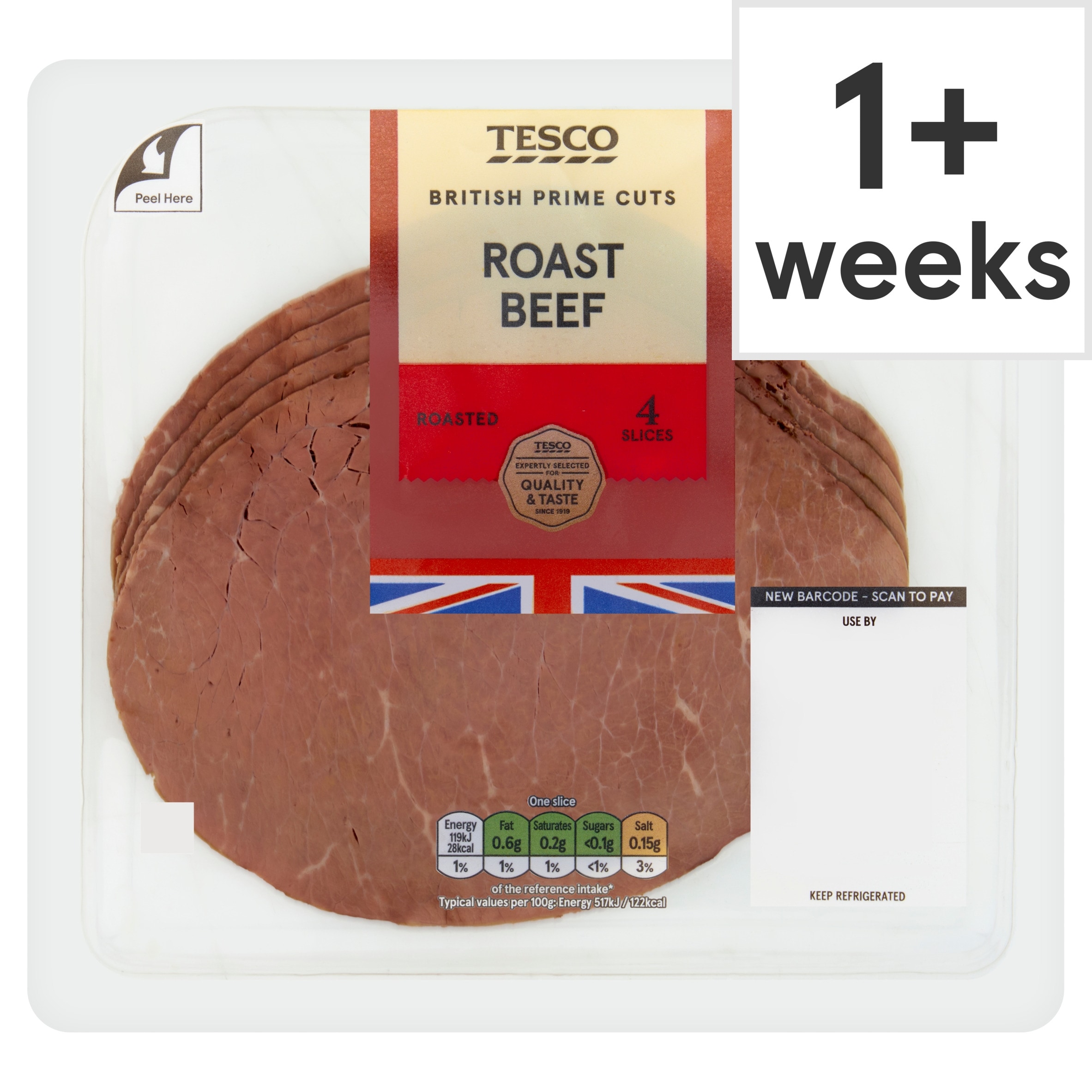 Tesco British Roast Beef Slices 90g
