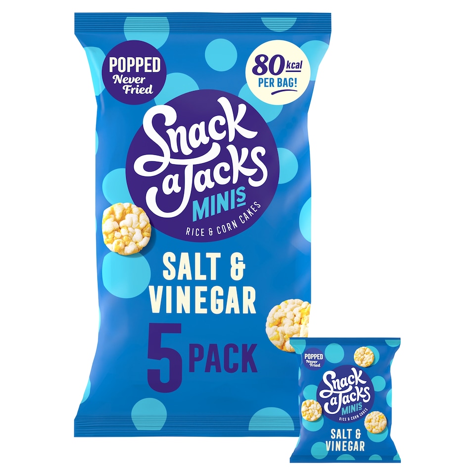 image 1 of Snack a Jacks Salt & Vinegar Rice Cakes Multipack Snacks 5x19g