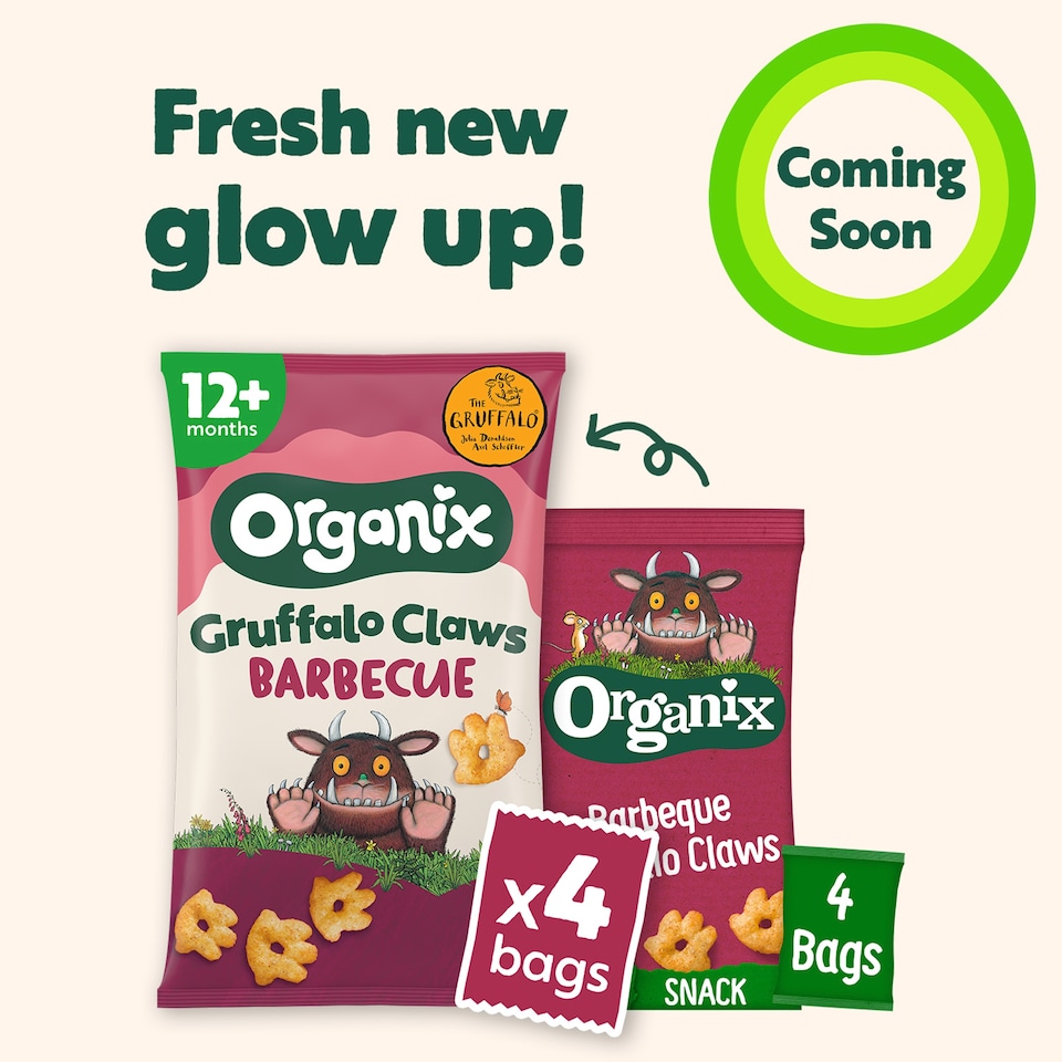 image 1 of Organix BBQ Gruffalo Claws Multipack Organic Toddler Snack 4x15g 12 months+