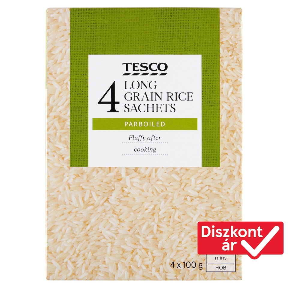 Tesco Long Grain Rice Sachets 4 x 100 g (400 g)