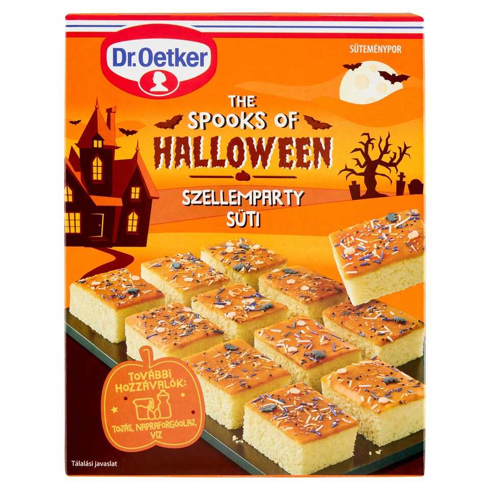 Dr. Oetker Halloween vaníliaízű süteménypor vaníliaízű cukormázporral és dekorcukorral 436 g