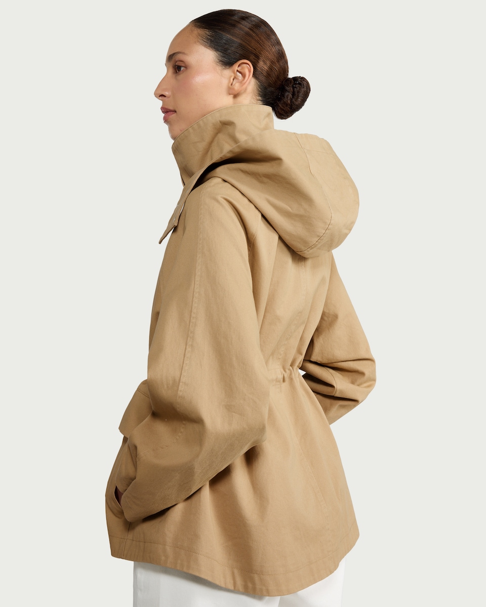 image 1 of F&F Pure Cotton Oversized Hooded Jacket in Neutral