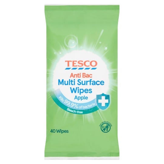 Tesco Antibacterial Multi Surface Wipes Apple 40 Pack Tesco Groceries