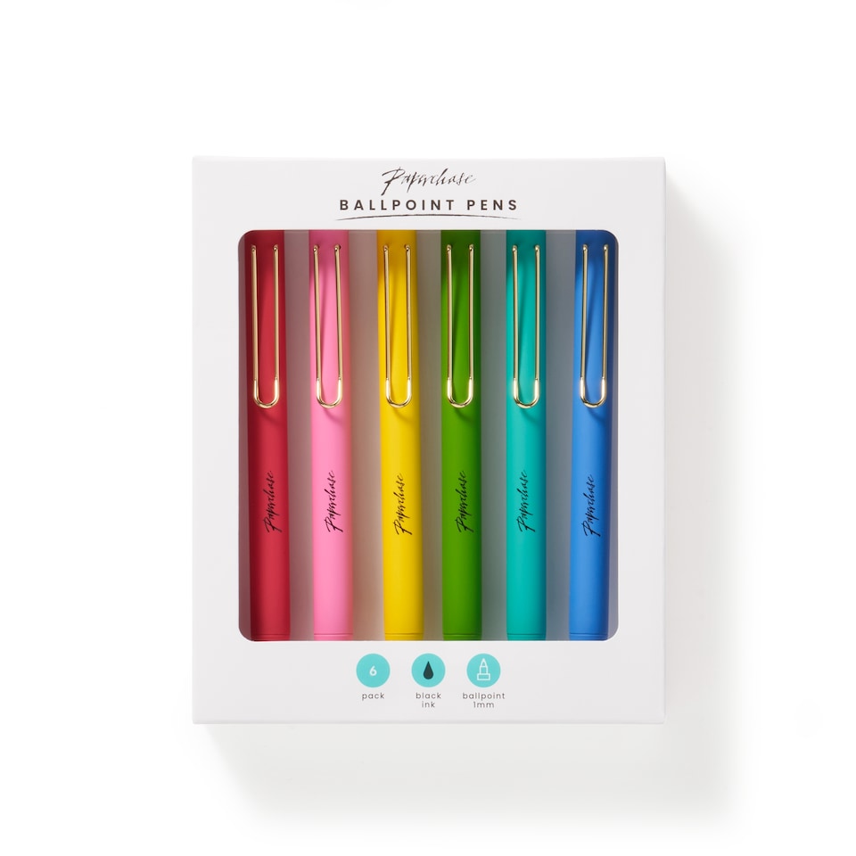 image 1 of Paperchase Rainbow Set of 6 Metal Pens