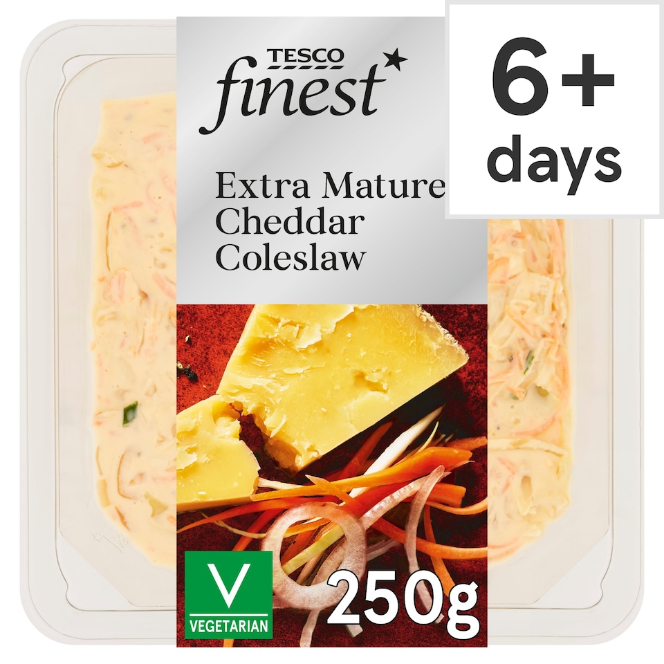 Tesco Finest Extra Mature Cheddar Cheese Coleslaw 250g Tesco Groceries