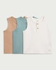 image 1 of F&F Baby 3-Pack Pure Cotton Button Vests in Tan