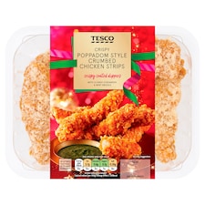 Tesco Poppadom Style Crumbed Chicken Strips 250g