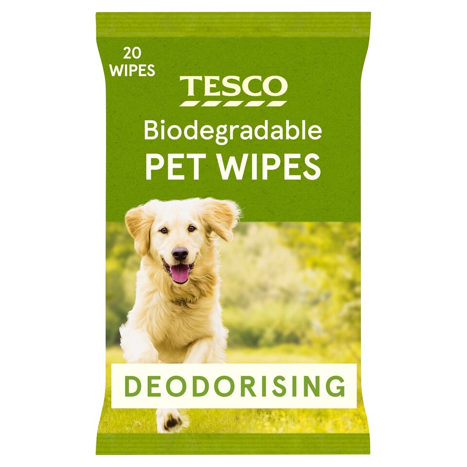 Tesco Biodegradable Pet Wipes Deodorising 20 Wipes