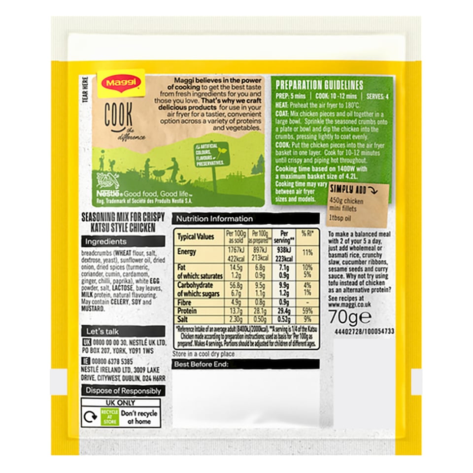 image 1 of Maggi Air Fryer Crispy Katsu Seasoning Mix 70g