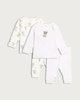 image 1 of F&F Baby 2-Pack Pure Cotton Bear Print Top and Bottoms Pyjama Set in White
