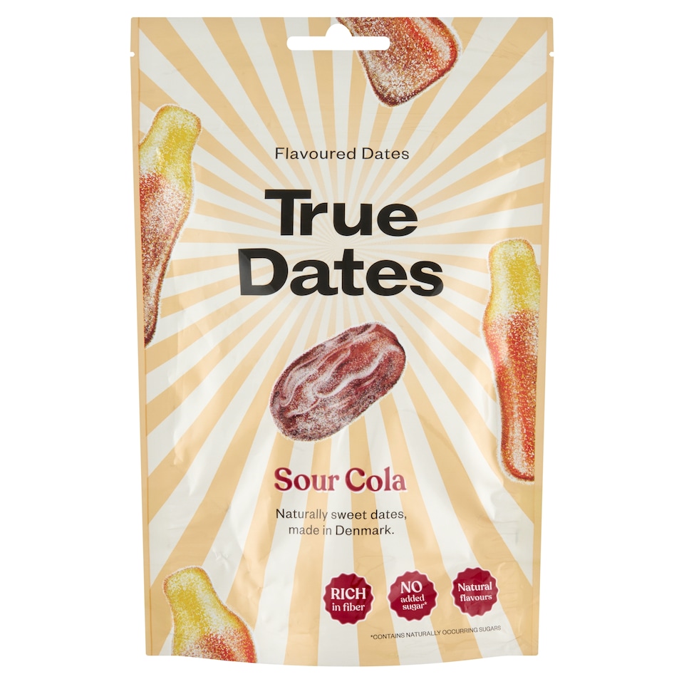 True Dates Vypeckované datle s příchutí kyselé coly 100g