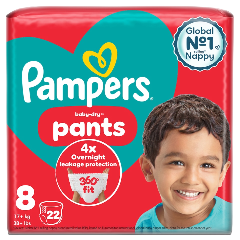 image 1 of Pampers Baby Dry Nappy Pants S8 22 Nappies