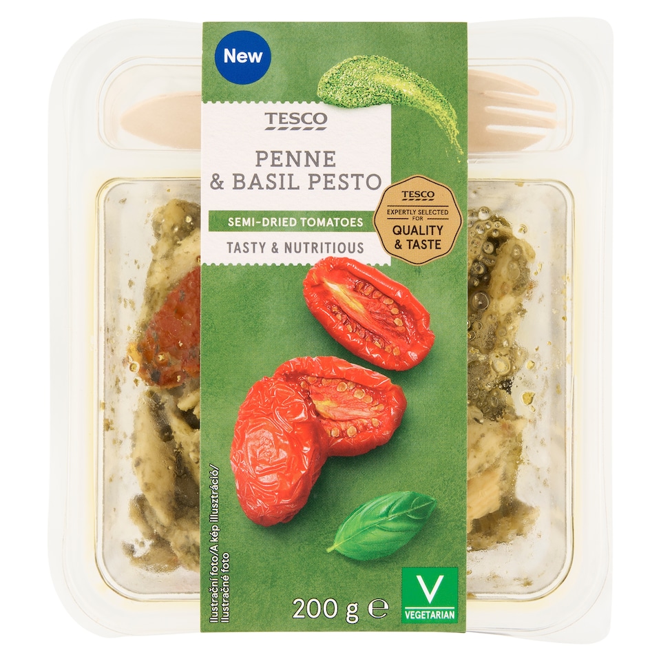 Tesco főtt durumbúzából készült tészta bazsalikomos pesztóval 200 g