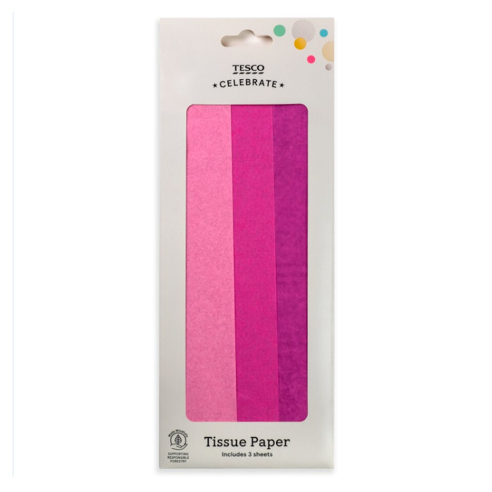 Tesco Multi Pink Tissue 3 Pack