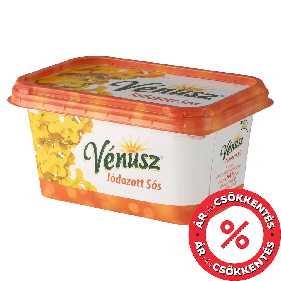 Vénusz Salted Margarine with Iodized Salt and 60% Fat Content 450 g