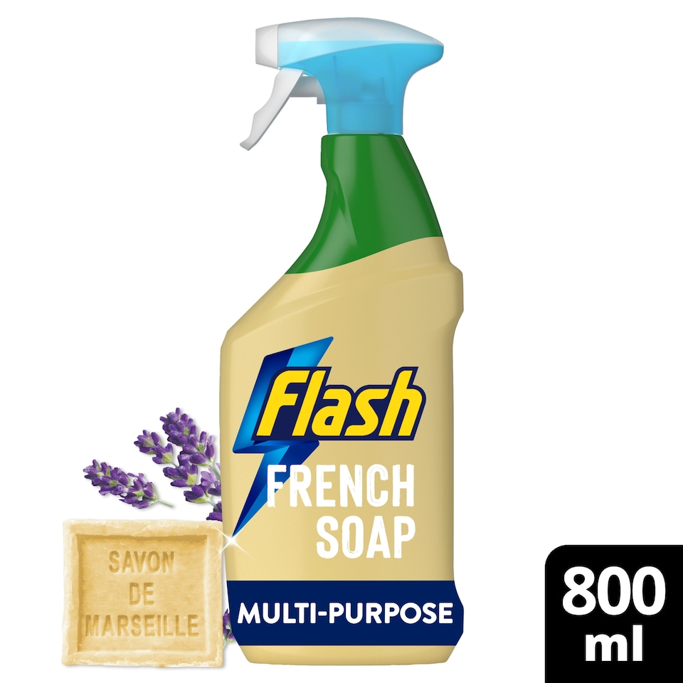 image 1 of Flash All Purpose Spray Traditional Natural French Soap 800Ml