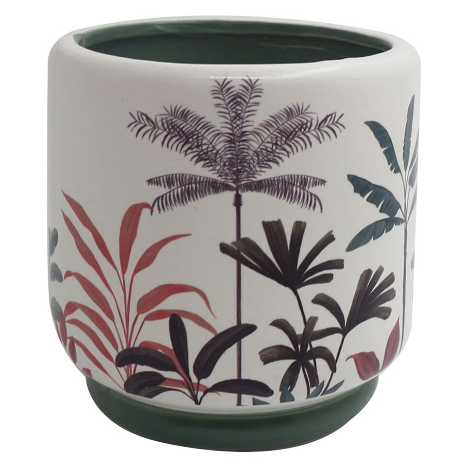 F&F Home Citrus Amber Ceramic Palm Print Candle 250g