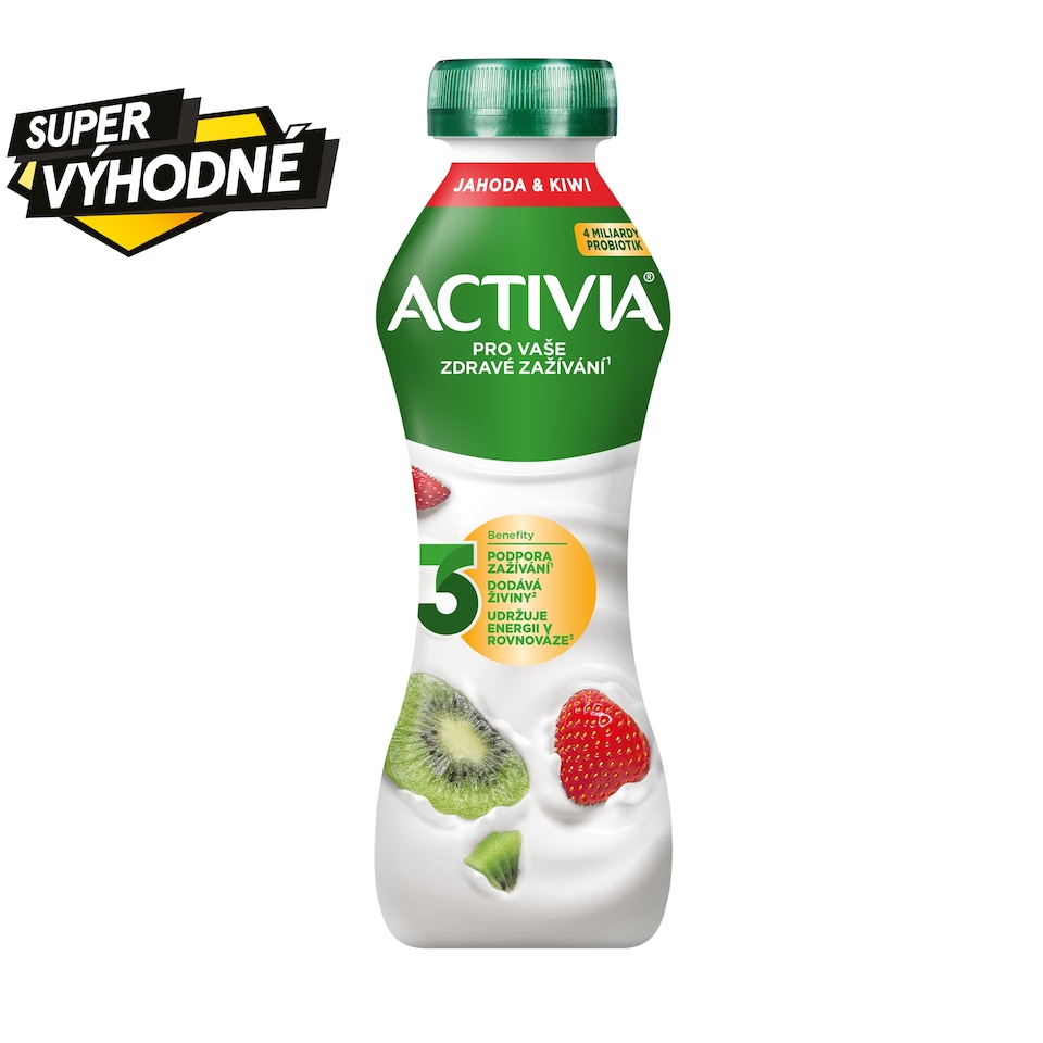 ACTIVIA Nápoj Jahoda - kiwi 280g