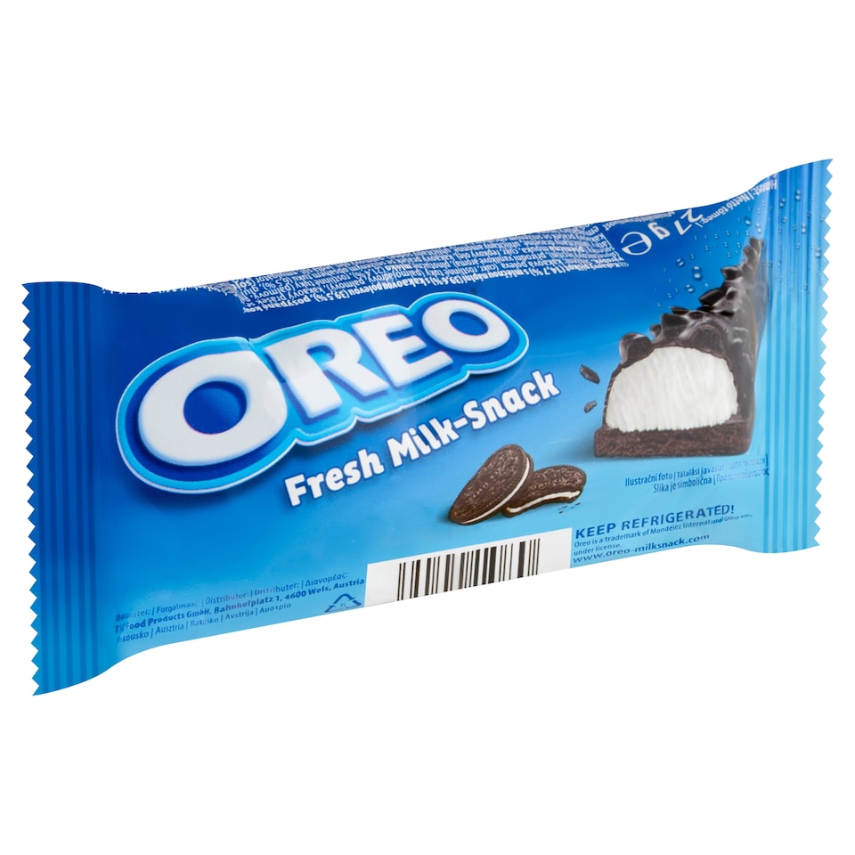 image 1 of Oreo Fresh Milk-Snack Cocoa Sponge Cake Slice Filled with Milk Cream and Coated with Cocoa 27 g