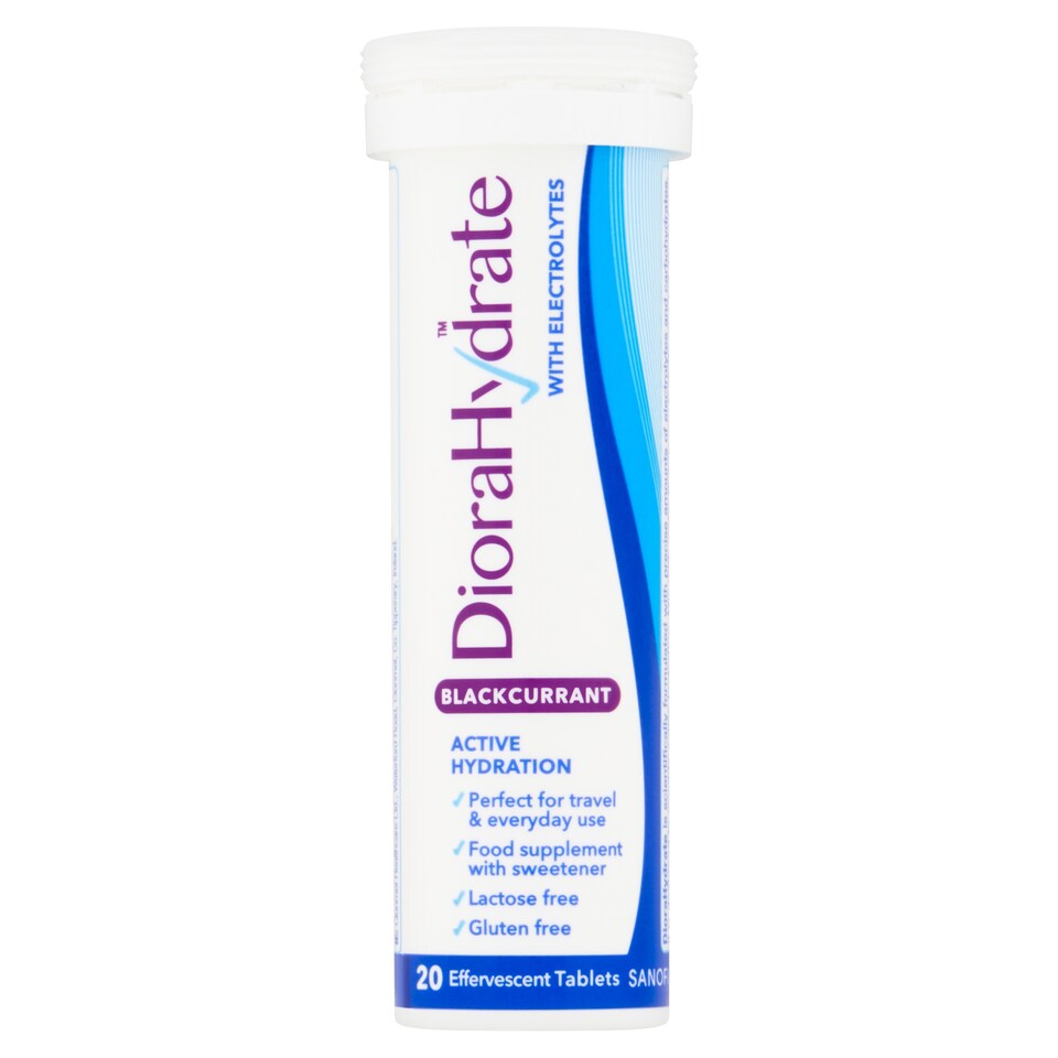 DioraHydrate with Electrolytes Blackcurrant 20 Effervescent Tablets