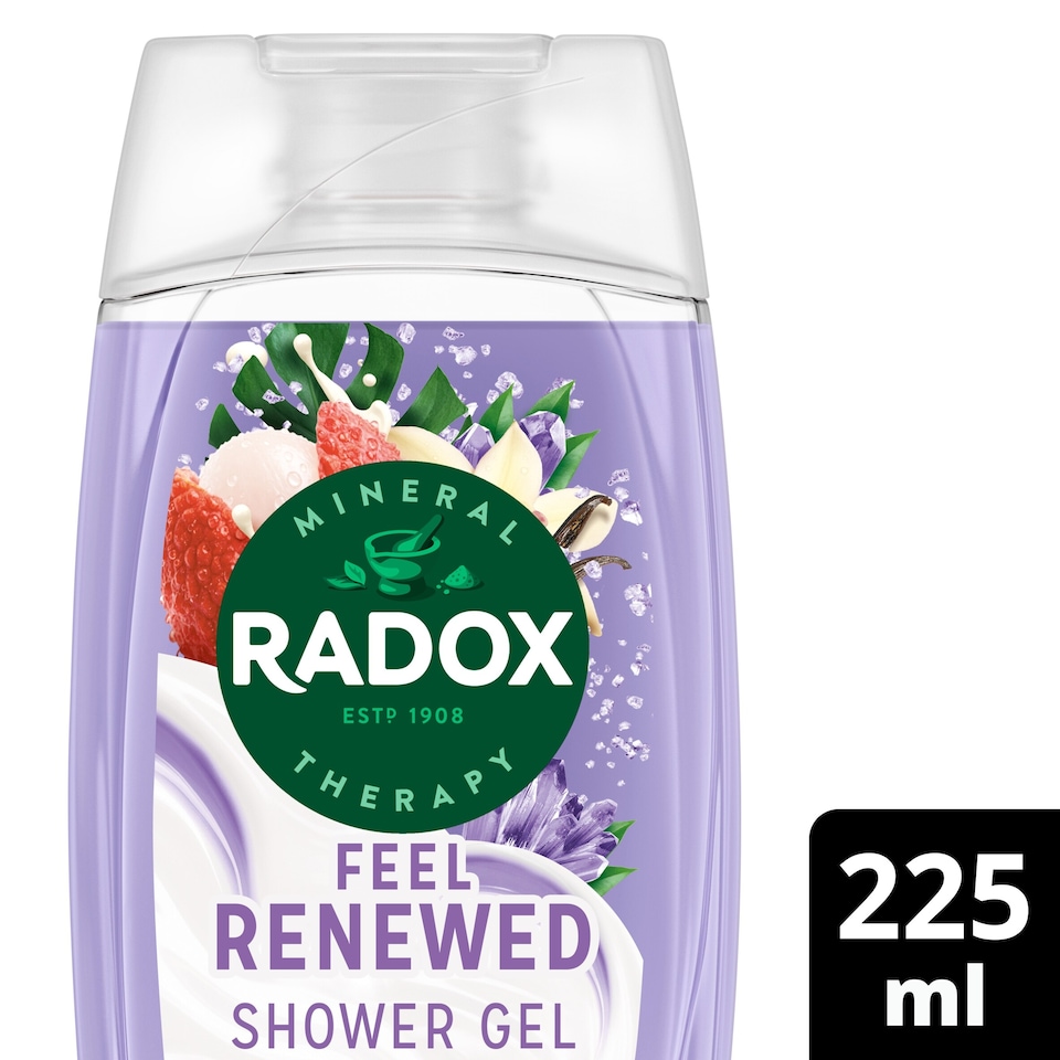 image 1 of Radox Mineral Therapy Feel Renewed Lychee & Vanilla Body Wash Shower Cream 225 ml