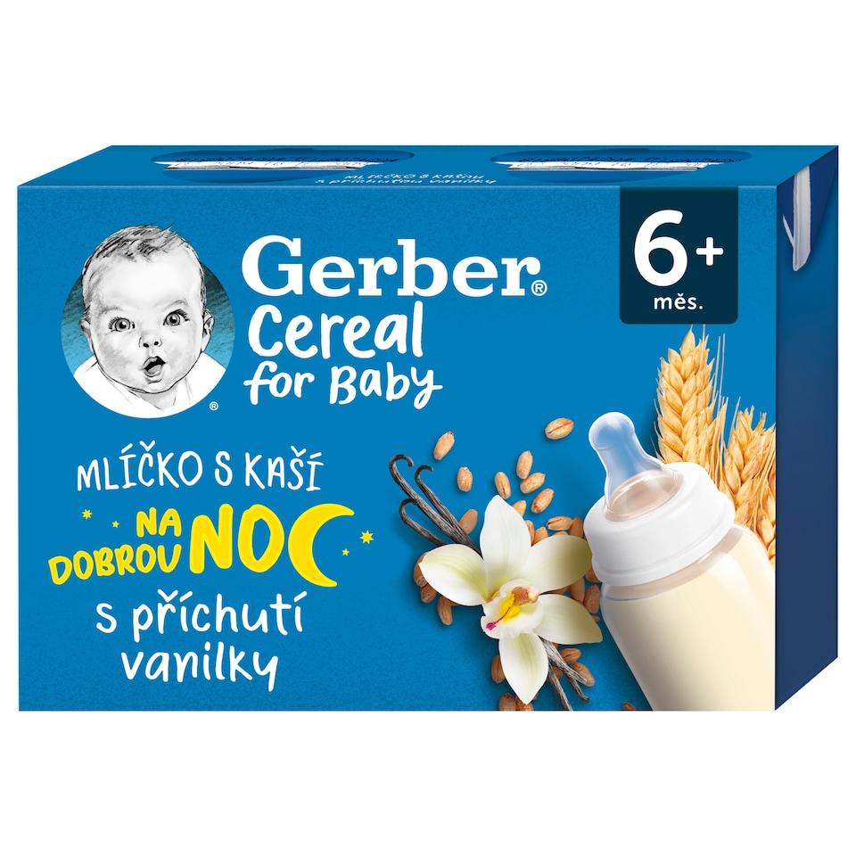 GERBER Cereal mlíčko s kaší s příchutí vanilky 2 x 200ml