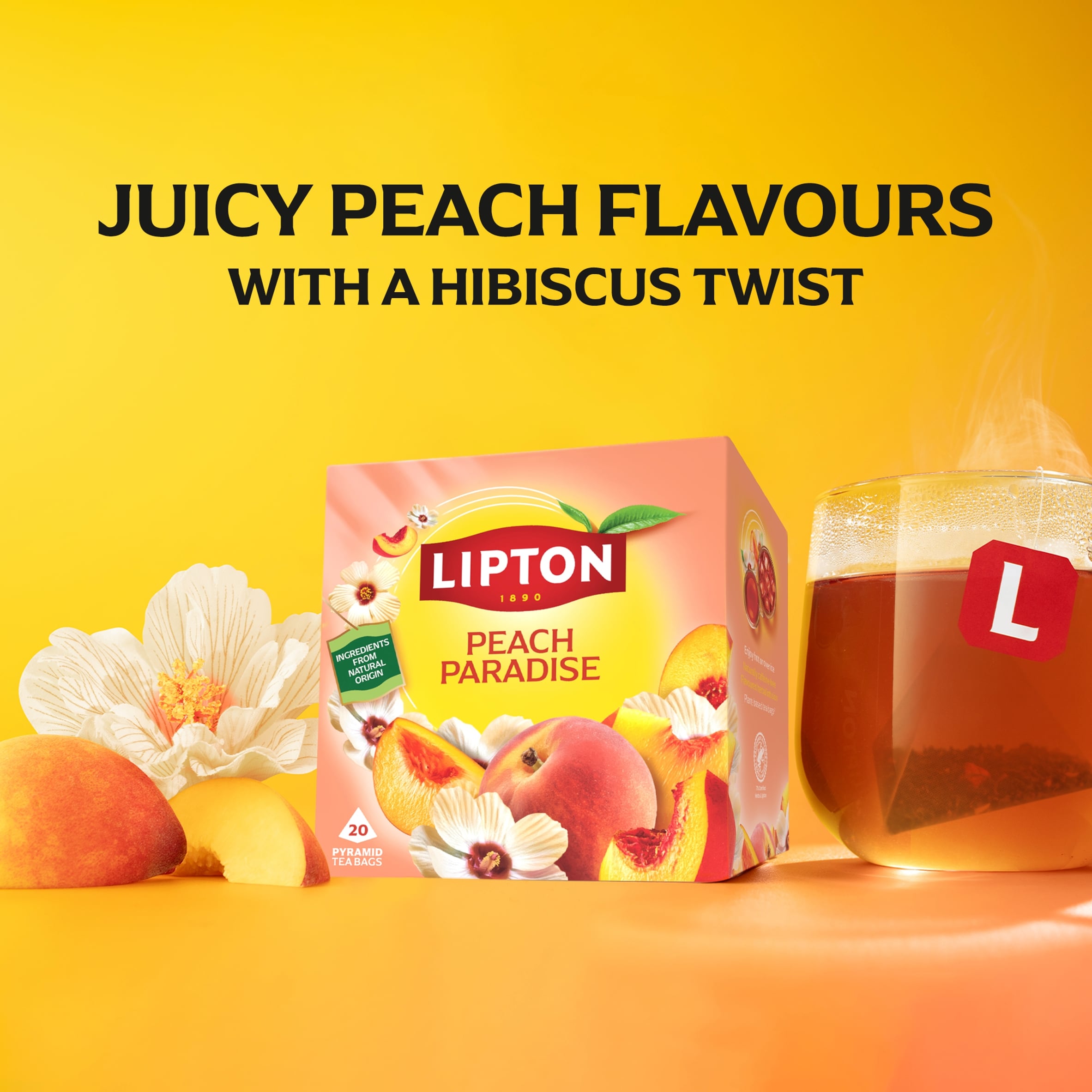 Lipton Peach Paradise 20 Tea Bags 46g - Tesco Groceries