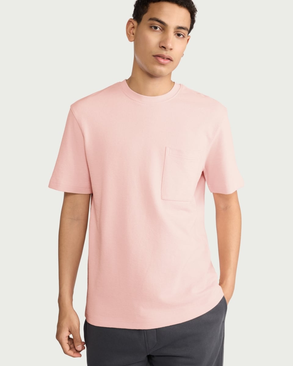 image 1 of F&F Pure Cotton Pocket Oversized Fit T-Shirt in Pink
